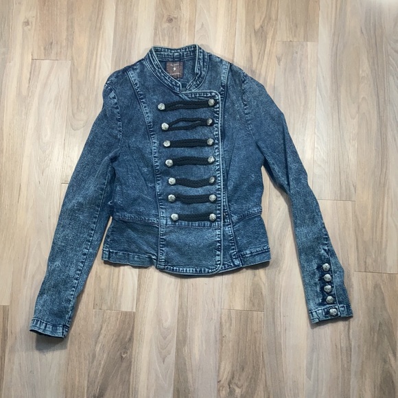 Relist 3/22❌ Forever 21 military vibe denim jean jacket size S - Picture 6 of 17